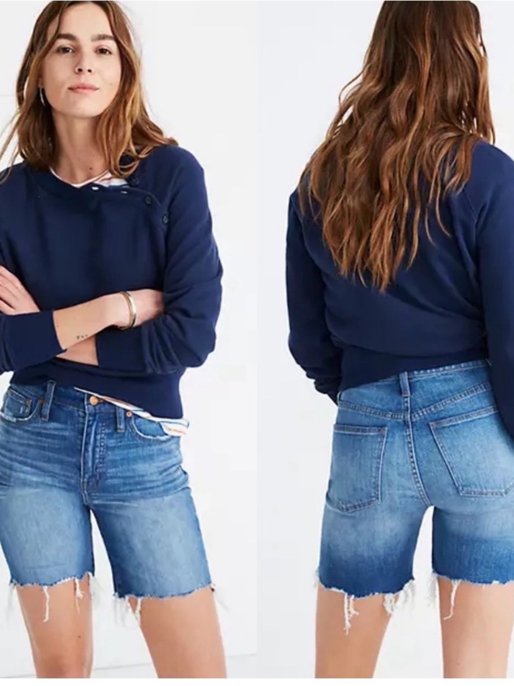 Madewell High Rise Mid Length Denim Shorts 27 Chic Contemporary